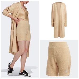 Adidas originals kimono cardigan & loungewear short outfit set